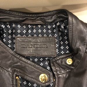 Danier dark brown leather jacket